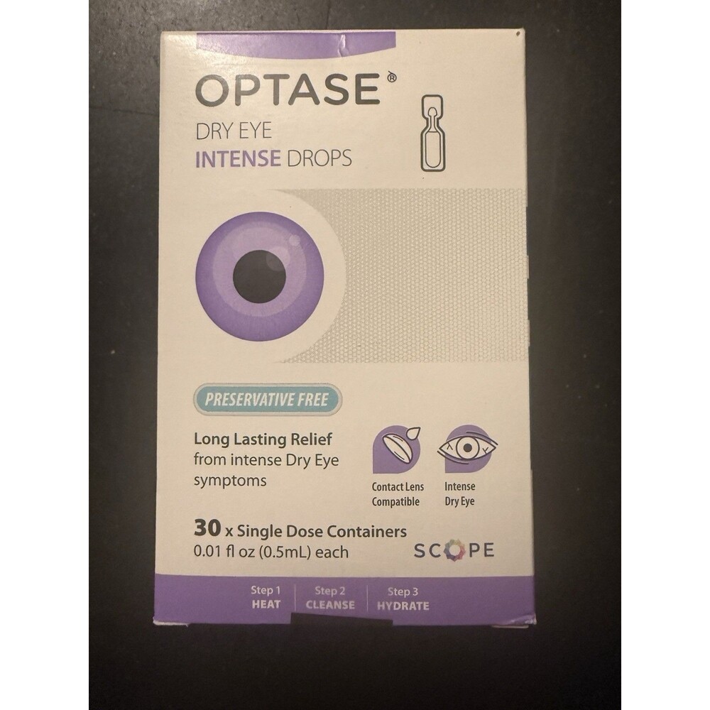 Optase Dry Eye Intense Drops Single Dose - Preservative Free Eye Drops for Lo...